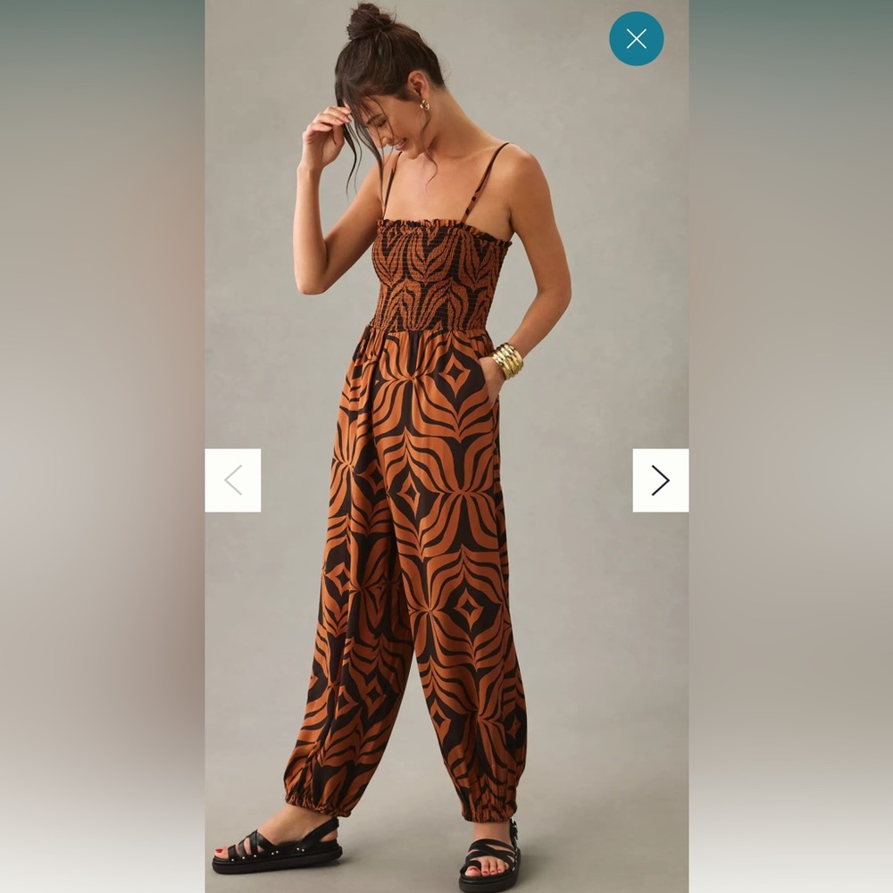Anthropologie Printed Balloon Leg Jumpsuit